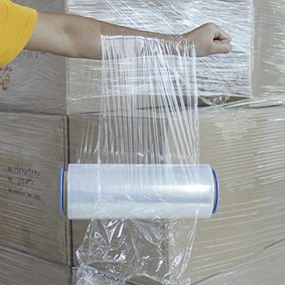 Jack&Sunny Stretch Film -12 inch Shrink Wrap Extra Thick Self-Adhering Plastic Wrap for Moving Supplies, Pallet Packaging,Industrial Strength Clear Packing Material - 1000 Feet, 80 Gauge (Pack of 2) - size: 12''clear (Pack of 2)