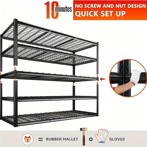 Garage Shelving, Heavy Duty Storage Shelves Metal Shelf Unit Adjustable Industrial Storage Racks for Shop,Warehouse,Basement (84 * 55 * 24.1) - size: 84 * 55 * 24.1