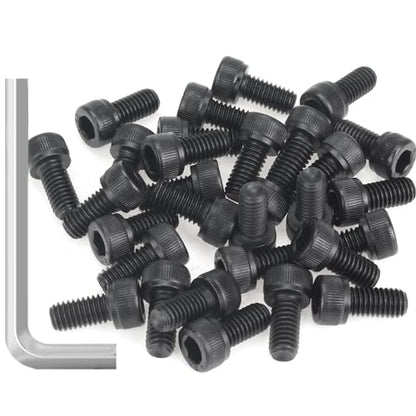 35 Pieces M6 x 12mm Socket Head Cap Screws, Thread Pitch 1.0mm, Sutemribor M6 Black Screws, 12.9 Grade Alloy Steel, Black Oxide Finish, Fully Threaded - size: M6 x 12mm, style: Socket Head