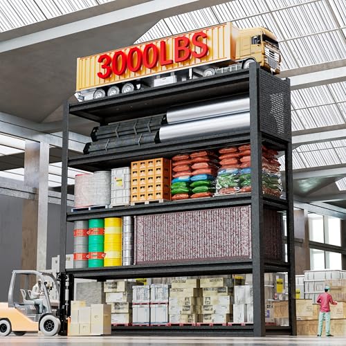 Garage Shelving Units,59"Wide Heavy Duty 5-Tier Metal Storage Shelf - size: 72H"59"W 24"D with pegboards