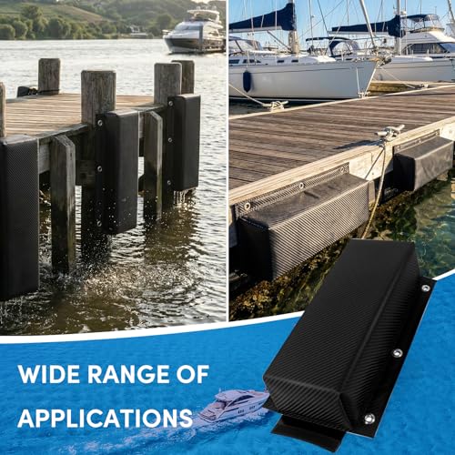 Dock Bumper,Dock Bumper Guard with Screws,Boat Dock Bumper for Boat Dock Vertical Pole Post or Corner Dock,PVC Piling Bumper-Post Bumper for Horizontal Deck or Pier Fenders - style: Carbon Fiber Black 3Pack Total 48IN