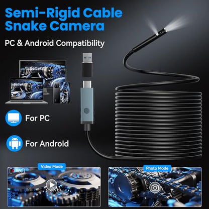 KIRFEIHT Endoscope Camera with Light, Dual Lens Borescope Camera with Light - style: Dual-Lens