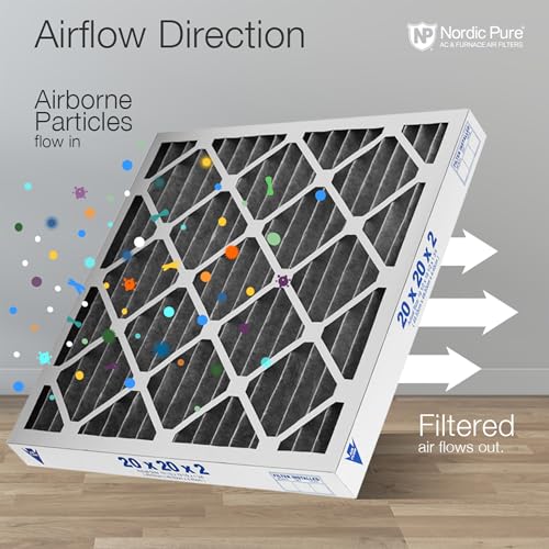 Nordic Pure 20x20x2 Pleated MERV 8 Plus Carbon Air Filters 3 Pack - style: MERV 8 + Carbon
