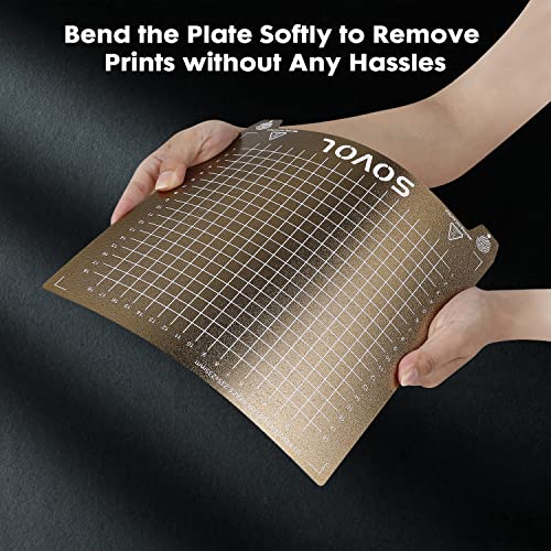 Sovol SV06 Flexible Steel Platform with Textured PEI Surface and Magnetic Bottom Sheet with Adhesive 235x235mm for Creality Ender 3/3 Pro/3 V2/3 S1 Sovol SV05/SV07 Aquila Kobra Neptune 2 3D Printer - style: For SV06/Ender 3 Series