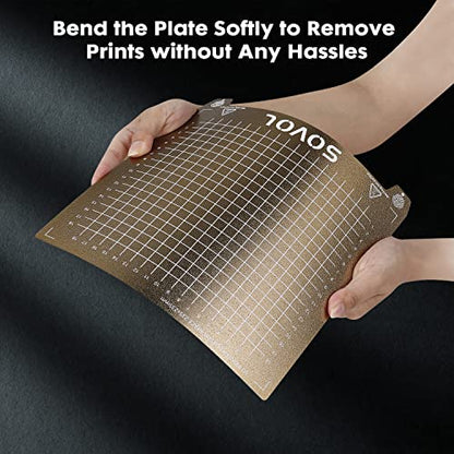 Sovol SV06 Flexible Steel Platform with Textured PEI Surface and Magnetic Bottom Sheet with Adhesive 235x235mm for Creality Ender 3/3 Pro/3 V2/3 S1 Sovol SV05/SV07 Aquila Kobra Neptune 2 3D Printer - style: For SV06/Ender 3 Series