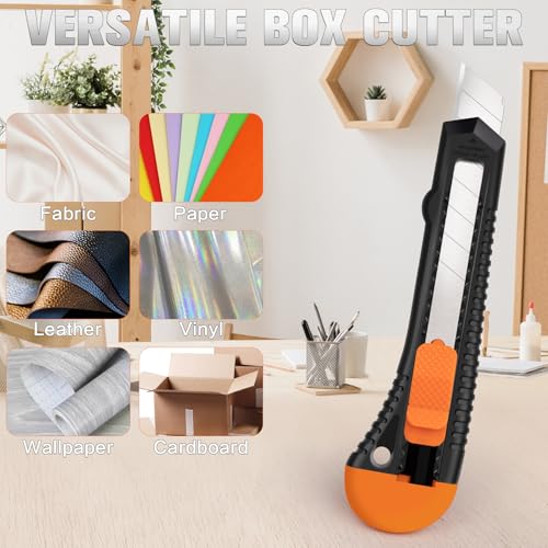 40 Pack Box Cutter Retractable, 18mm Utility Knife, Razor Knife - size: 40 Pack