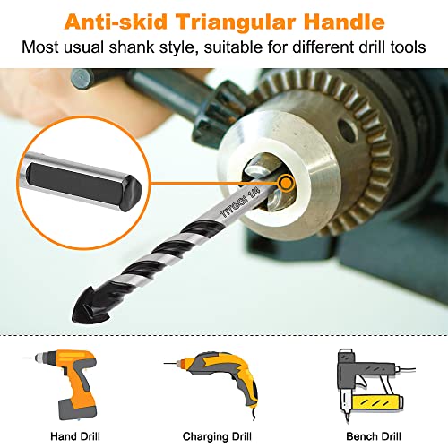 10-Piece 1/4" Masonry Drill Bit Set & Concrete Drill Bit Set - size: 10 pcs 1/4" Masonry Drill Bit Set