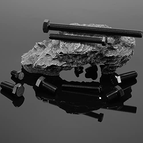 1/4-20 x 1 Inch Hex Head Screw Bolt, 10Pcs 18-8 (304) Stainless Steel, Fully Threaded,Black Oxide by SG TZH - size: 1/4-20 x 1"