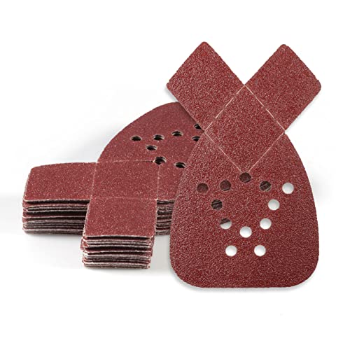 Mouse Detail Sander Sandpaper 20 Pcs, 60 Grit Hook and Loop Detail Sandpaper with 2 Replacement Tips, 12 Hole Sanding Sheets for Metal Woodworking Grinding Polishing - style: 60 Grit
