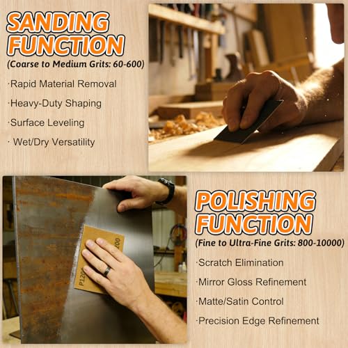 30 PCS Wet Dry Sandpaper 180 Grit Sheets for Polishing & Finishing - color: 180G, size: 9x3.6 Inch