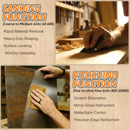 30 PCS Wet Dry Sandpaper 100 Grit Sheets for Polishing & Finishing - color: 100G, size: 9x3.6 Inch