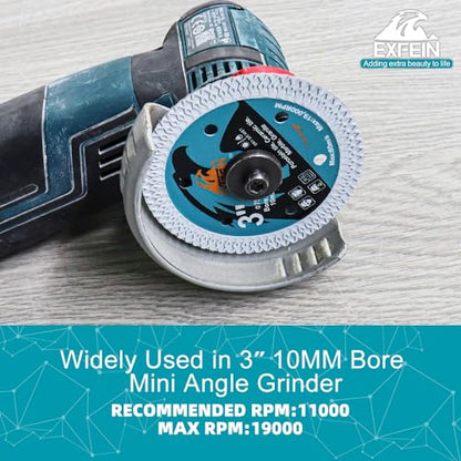 3" (75mm) x 3/8" (10mm) Arbor Super Thin Diamond Tile Blade, 3-Pack - size: X Mesh(for tile)