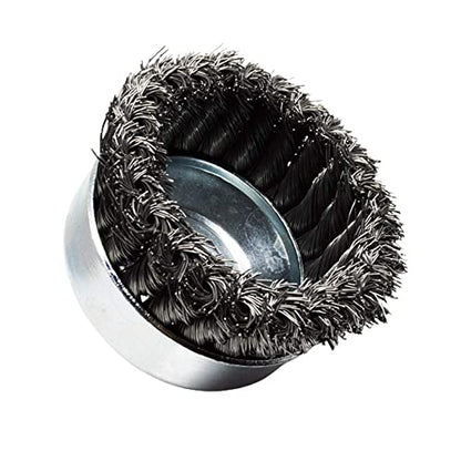 Benchmark Abrasives 4" Knot Wire Cup Brush for Narrow Holes Derusting Paint Removal Deburring Ferrous Metals Concrete, Wire End Brush for Angle Pneumatic Grinder - (Carbon Steel) - size: 4" Knot Wire, style: Carbon