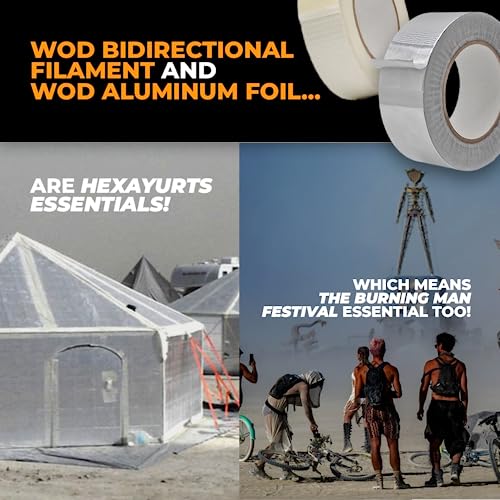 WOD Aluminum Foil Tape - 2.5 inch x 50 yd. Heat Shield Reflective Sealant Tape - Ideal for HVAC, Duct, Pipe, and Metal Insulation and Repair Home or Business Uses AFTR36 - size: 2.5 inch (63mm)
