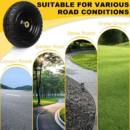 13 Inch Solid Rubber Tires, 4.00-6 Tire Flat Free with 5/8" Bearings, 2.17" Offset Hub for GOR Garden Carts, Garden Wagon Carts, Trolleys, Hand Trucks and Utility Cart(1 Pack) - size: 13 INCH - 1 PACK