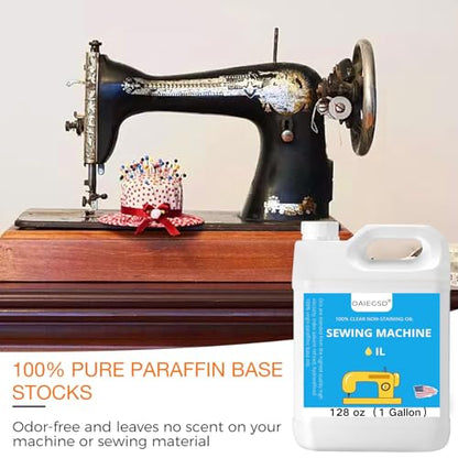 OAIEGSD 128oz Fine Light Sewing Machine Oil and Lubricant, Clear & Odorless - size: 128oz