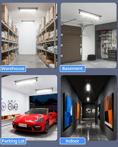 40W Shop Light for Garage, Plug in 5400LM with Switch+ 6.6FT Cord, 4 Pack - size: 4 Pack