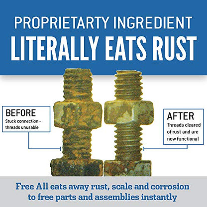 Free All Rust Eater Deep Penetrating Oil, 1.5oz Aerosol – Loosens Rusted Bolts, Nuts, Pipe Connections & Locks – Industrial-Grade Rust Remover, Silicone-Free Formula, Safe for Paint & Plastic Surfaces - style: 1.5 Ounces