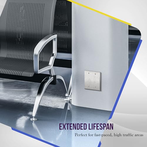 ENERLITES Double Blank Metal Wall Plate, for Unused Holes, 2-Gang Silver - color: Stainless Steel, size: 2 Gang - Standard
