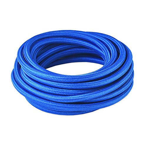 BRIGHTTIA Cobalt Blue Color Cloth Covered Electrical Wire - 16Ft Textile Cable for Pendant Light Fixture and Vintage Lamp Revival - DIY Lamp Parts for Unique and Creative Lighting Projects (B007) - color: Cobalt Blue