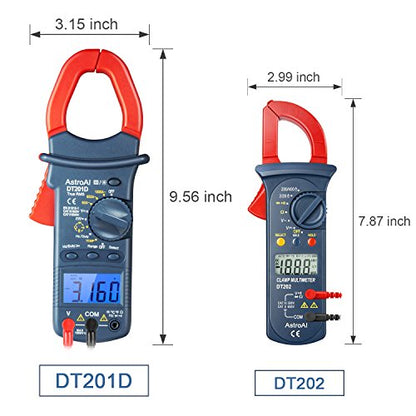 AstroAI Digital Clamp Meter 2000 Counts, Multimeter Amp Meter with Auto Ranging; Measures Voltage Tester, AC Current, Resistance, Continuity; Tests Diodes