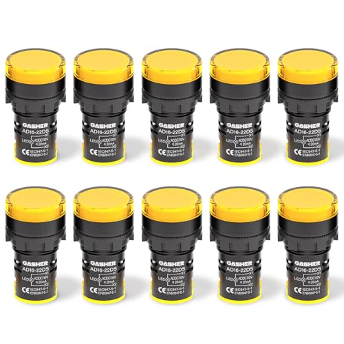 GASHER 10PCS 110V 20mA Energy Saving Indicator Light Yellow - color: Yellow