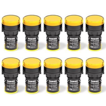 GASHER 10PCS 110V 20mA Energy Saving Indicator Light Yellow - color: Yellow
