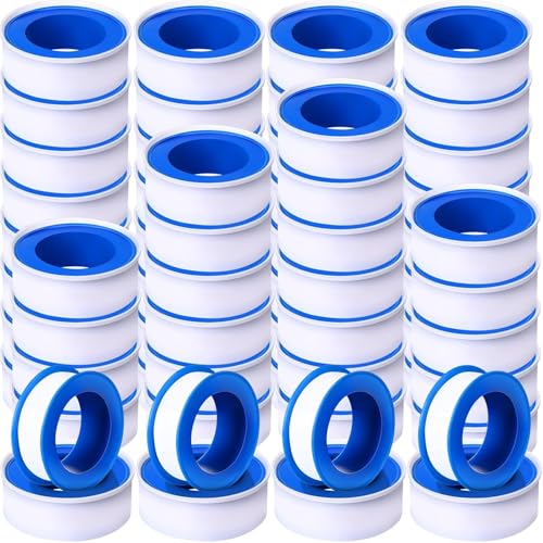 Pushglossy 200 Rolls PTFE Tape 1/2 x 520 Inches Plumbers Tape, White