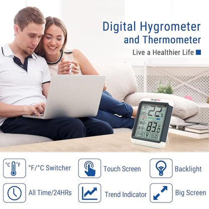 TempPro TempAir Digital Indoor Hygrometer Thermometer with Touchscreen - size: Indoor