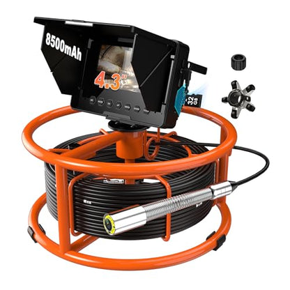 Sewer Camera, IP68 Drain Sewer Pipe Endoscope Camera 4.3" Screen with 32GB DVR,Borescopes Plumbing 8500mah Battery DVR Video Recording for Plumber (Cmaera 23MM) - size: Camera 23MM