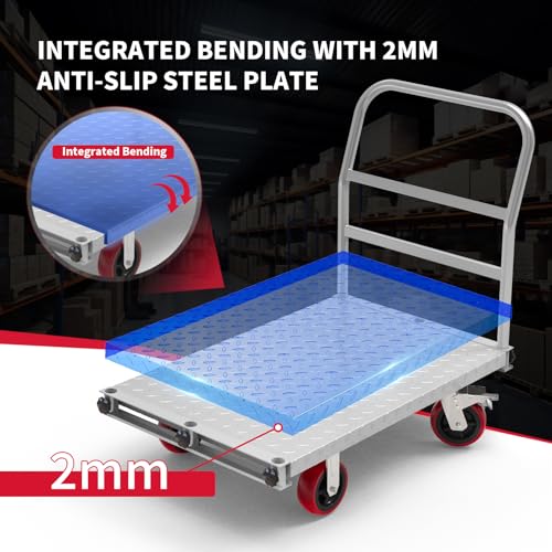40" x 24" Steel Panel Truck Cart, 2IN1 Lumber Drywall Cart Dolly - size: 40x24 Inch