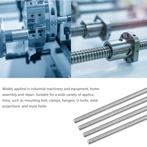 TOP-VIGOR 2Pcs M10-1.5 x 350mm Length Fully Threaded Rod, 304 Stainless Steel Right Hand Threaded Rods, Fully Studding Rod Bar for Anchor Bolts, Clamps, Hangers and U-Bolts - size: M10 x 350mm