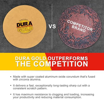 Dura-Gold - Premium - 400 Grit 3" Gold Hook & Loop Sanding Discs for DA - size: 400-Grit