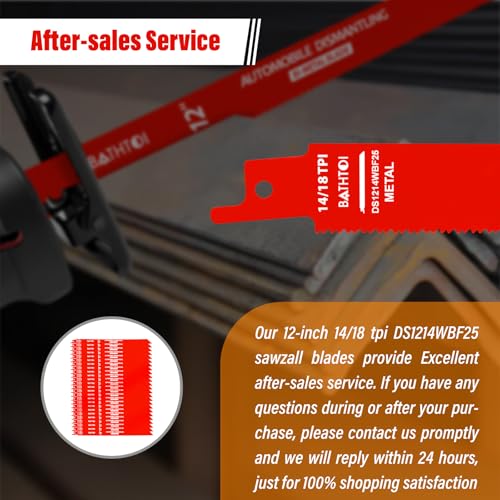 25 Pack 12 Inch 14/18 Tpi Reciprocating Saw Blades for Metal Cutting - size: 12 Inch 14/18TPI