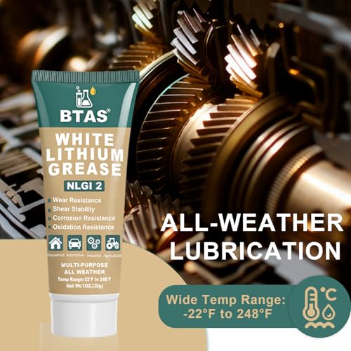 BTAS White Lithium Grease Lubricant for Garage Door, Track Rail, Roller 1oz - size: 1 oz