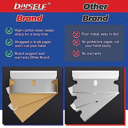 DIYSELF Single Edge Razor Blades 100 Blades Heavy Duty Razor Blades Refills - size: 100 Count (Pack of 1)