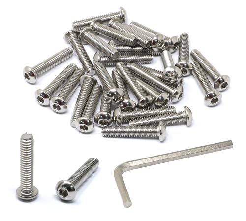 iexcell 25 Pcs 1/4-20 x 1-1/4" Stainless Steel 304 Hex Socket Button Head Cap Screws Bolts Kit - size: 1/4-20 x 1-1/4"