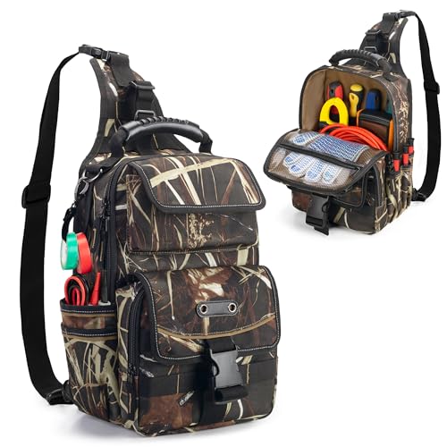 Electrician Tool Pouch Bag, Zippered HVAC Tool Organizer - color: Camouflage
