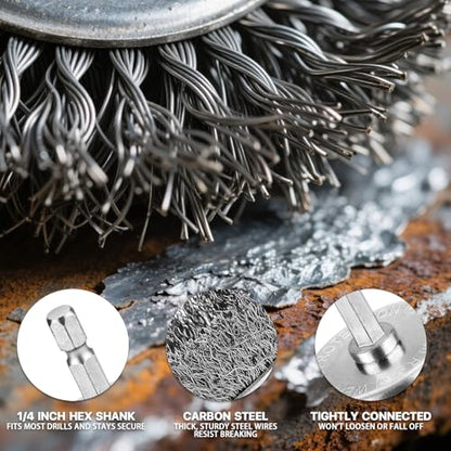 2 Inch Wire Brushes for Drill, 15 Pieces