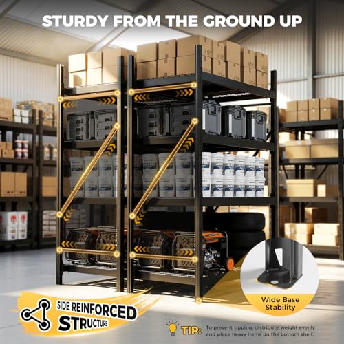 CAMMOO 6000LBS Heavy Duty Storage Shelves, 72''W x 24''D x 72''H - size: 72''W x 24''D x 72''H