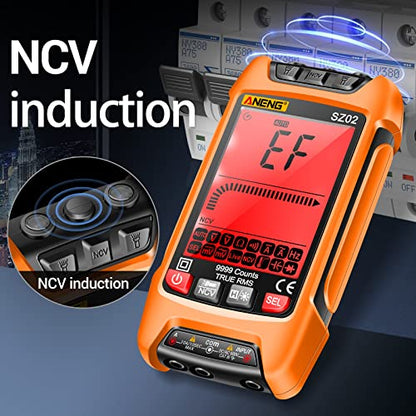 ANENG Smart Digital Multimeter, TRMS 9999 Count Auto Range, NCV Volt Meter