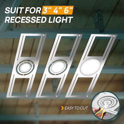 Sidasu 48 Pack New Construction Mounting Plate for 3, 4, 6" Recessed Lights - size: 48 Pack
