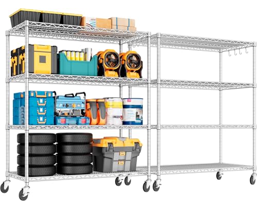 PrimeZone 4 Tier NSF Steel 55.5" Wx24 Dx76 H Wire Shelving 2400lbs - size: 55.5" W x 24" D x 76" H