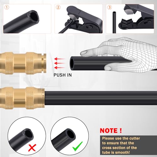 CheeMuii 32PCS Brass DOT Air Line Fittings DOT Quick Connect Straight Union - color: Gold, size: 32 PCS