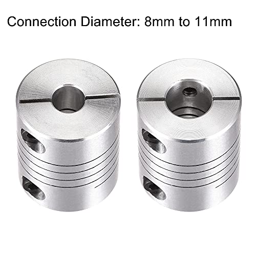 uxcell Motor Shaft 8mm to 11mm Helical Beam Coupler Coupling 25mm Dia 30mm Length - size: 8mm to 11mm