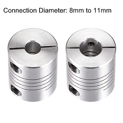 uxcell Motor Shaft 8mm to 11mm Helical Beam Coupler Coupling 25mm Dia 30mm Length - size: 8mm to 11mm
