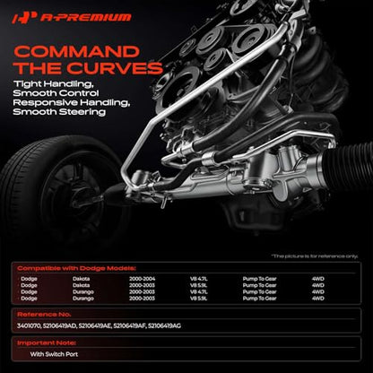 A-Premium Power Steering Pressure Hose Assembly Compatible with Dodge