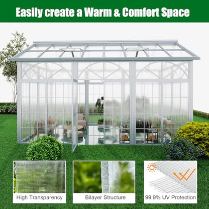 Polycarbonate Greenhouse Panels 5 Pack 4' x 2' x 0.16" Twin-Wall UV-Protected All Weather Plastic Roof Panel Clear Replacement Sheets for Garden Fences, Furniture DIY,Outdoor Roofing - style: 5 Pack 4' x 2' x 0.16"