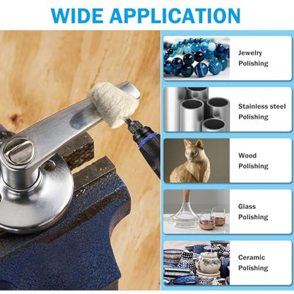 6PCS Drill Buffing Wheels with 3PCS Polish Compound,Wheel Polishing Buffing Pads for Drill,Wheel Shaped Polishing Tool for Metal,Stainless Steel,Jewelry,Wood,Plastic, Ceramic,Glass and etc - color: 6PCS