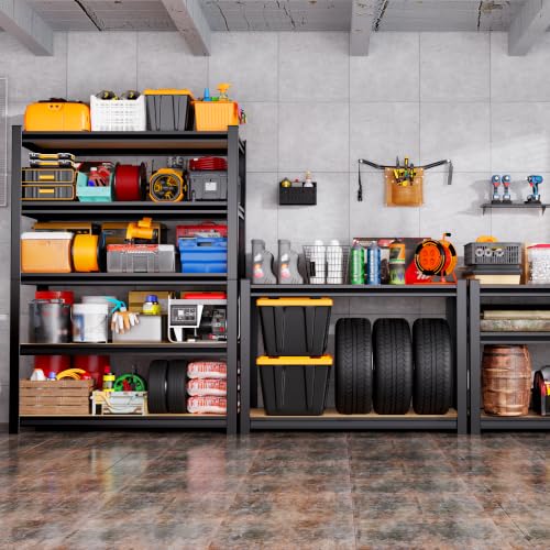 Set of 5 71"H Garage Shelving-5 Tier Garage Storage Shelves,Adjustable Heavy Duty Metal Shelving Unit and Storage Large Rack,Utility Steel Shelf For Warehouse Industrial Pantry Basement 32"Wx14"D - size: 32"Wx14"Dx71.2"H